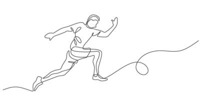 one line drawing man running minimal design vector