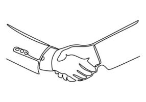 continuous one line illustration of a handshake vector