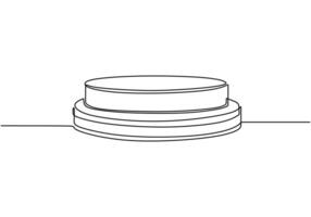 Podium display Continuous one line drawing vector
