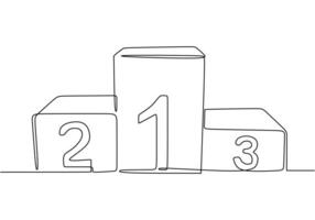 Single continuous line drawing of podium vector