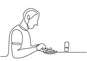One continuous line drawing of breaking the fast vector