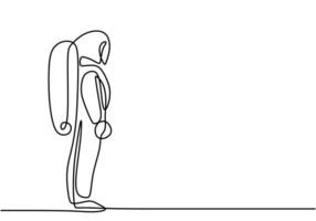 Continuous line drawing of Astronaut vector