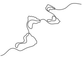 Continuous one line drawing of footsteps minimalist vector