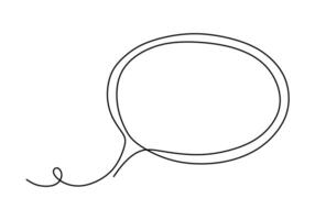 One line drawing of speech message bubble vector