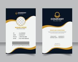 Elegant employee identification card for office use, Simple and clean company ID badge template. vector