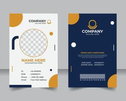 Colorful Corporate ID Card Layout for Employee Use, Workplace ID Card Design in, Simple and Professional vector
