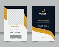 Professional and stylish employee ID card design template, Creative modern staff identification card layout. vector