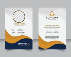 Clean colorful Employee ID Card Template, Modern and Professional Design, Minimalist Identity Card Layout for Corporate Use vector