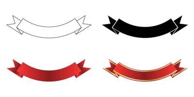 Ribbon design in various style vector