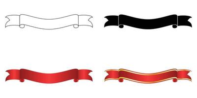 Ribbon element in different style vector