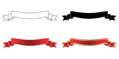 3d effect ribbon design vector