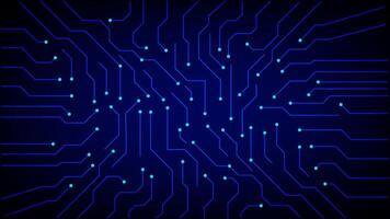 Abstract digital circuit board background with glowing blue lines and nodes representing technology, data connections, and electronic systems vector