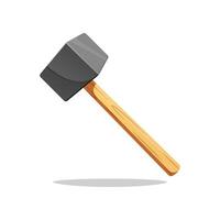 Old sledge hammer isolated on white background. vector