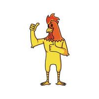mascot logo of a gallant yellow rooster vector