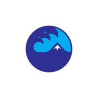 minimalist and simple ocean wave and mountain logo symbol vector