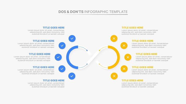 Dos and Donts Comparison Infographic Template with 5 and 10 Options