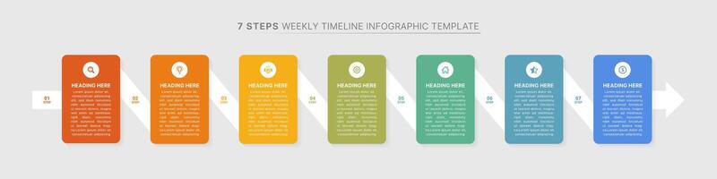 Weekly Planner Organizer Infographic Template Design with 7 Option vector
