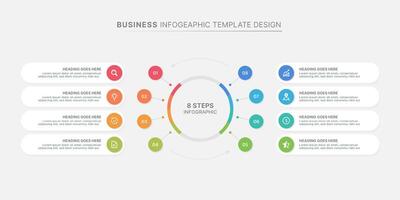 Modern Circular Cycle Infographic Design Template with 8 Stage vector