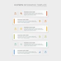 Business Infographic Design Template with 6 Steps vector