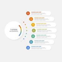 Modern Circular Cycle Round Infographic Design Template with 7 Data Point vector