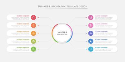 Modern Circular Cycle Infographic Template Design with 10 Data Points vector