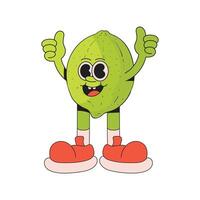 Lime fruit mascot character cartoon icon illustration vector