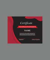 luxury red color certificate design template vector