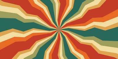 retro vibes sunburst colorful curved lines vector