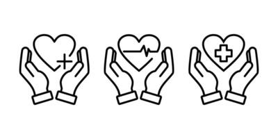 Heart in hand icon simple vector