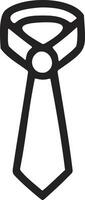 Black necktie icon on white background minimalist style vector