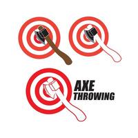 axe throwing target logo design graphc template vector