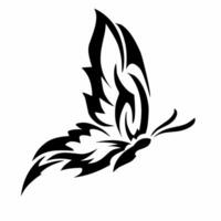 abstract design tattoo butterfly with side view vector