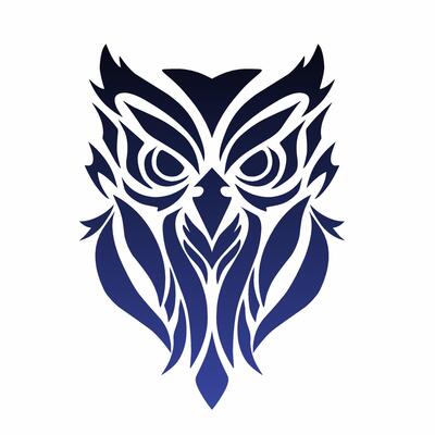 illustration design graphic of tribal art tattoo abstract owl with red