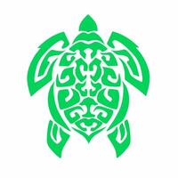 abstract tribal art turtle tattoo design suitable for elements green color vector