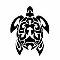 abstract tribal art turtle tattoo design suitable for elements black vector
