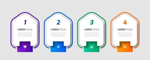 Infographic Label Template with Abstract Design, Icons and 4 Numbers for Presentation vector