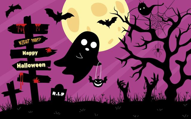 Halloween background with scary elements.