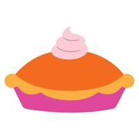 Sweet Bakery Pumpkin Pie with Whipped Cream cooking clipart, Kitchen Bakery sublimation design, Bakery Elements design illustration vector
