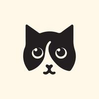 a black and white cat's face on a light background vector