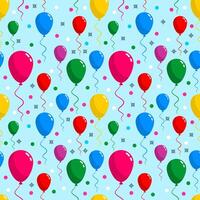 colorful balloons party seamless pattern background vector