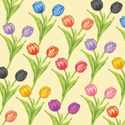 Colorful Tulip Floral Pattern