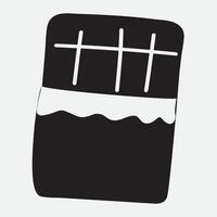 Chocolate bar silhouette. Simple flat illustration on white background. vector