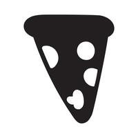 Slice of pizza. Silhouette design. Graphic illustration on white background. vector