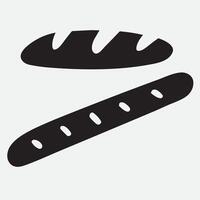 Baguettes. Food design. Silhouette. Hand drawn illustration on white background. vector