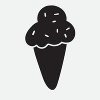 Silhouette of ice cream. Hand drawn illustration on white background. vector