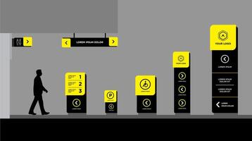 Pylon sign Business signage for direction and navigation in commercial spaces vector