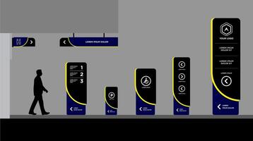 Wayfinding system signage vector