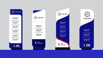 Pylon Signage with Metallic Stand Mockup, Right View vector