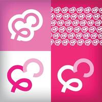 Unique continuous line heart logo design. For company use presentation set, Health and clinic icon vector