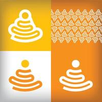 Unique continuous slice human logo design. For company use presentation set, Food and snack icon vector